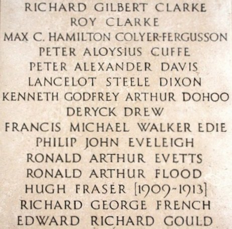 Exeter College WWII memorial detail