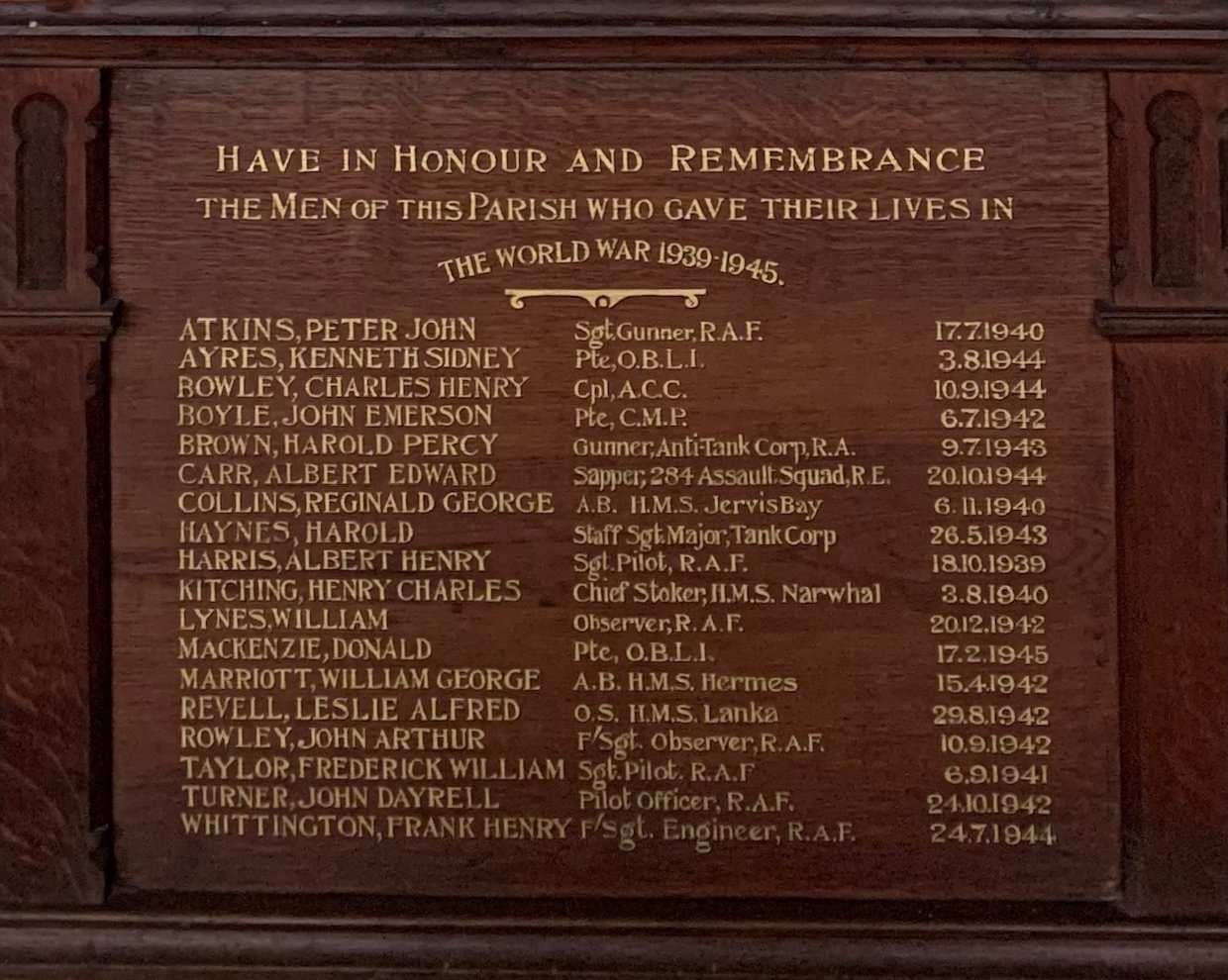 St Matthews Marlborough Road war memorial