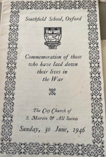 [Southfield School WWII commemoration, June 1946]