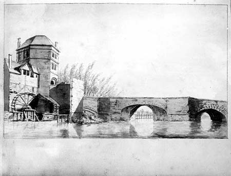 Folly Bridge waterwheel and Friar Bacons study